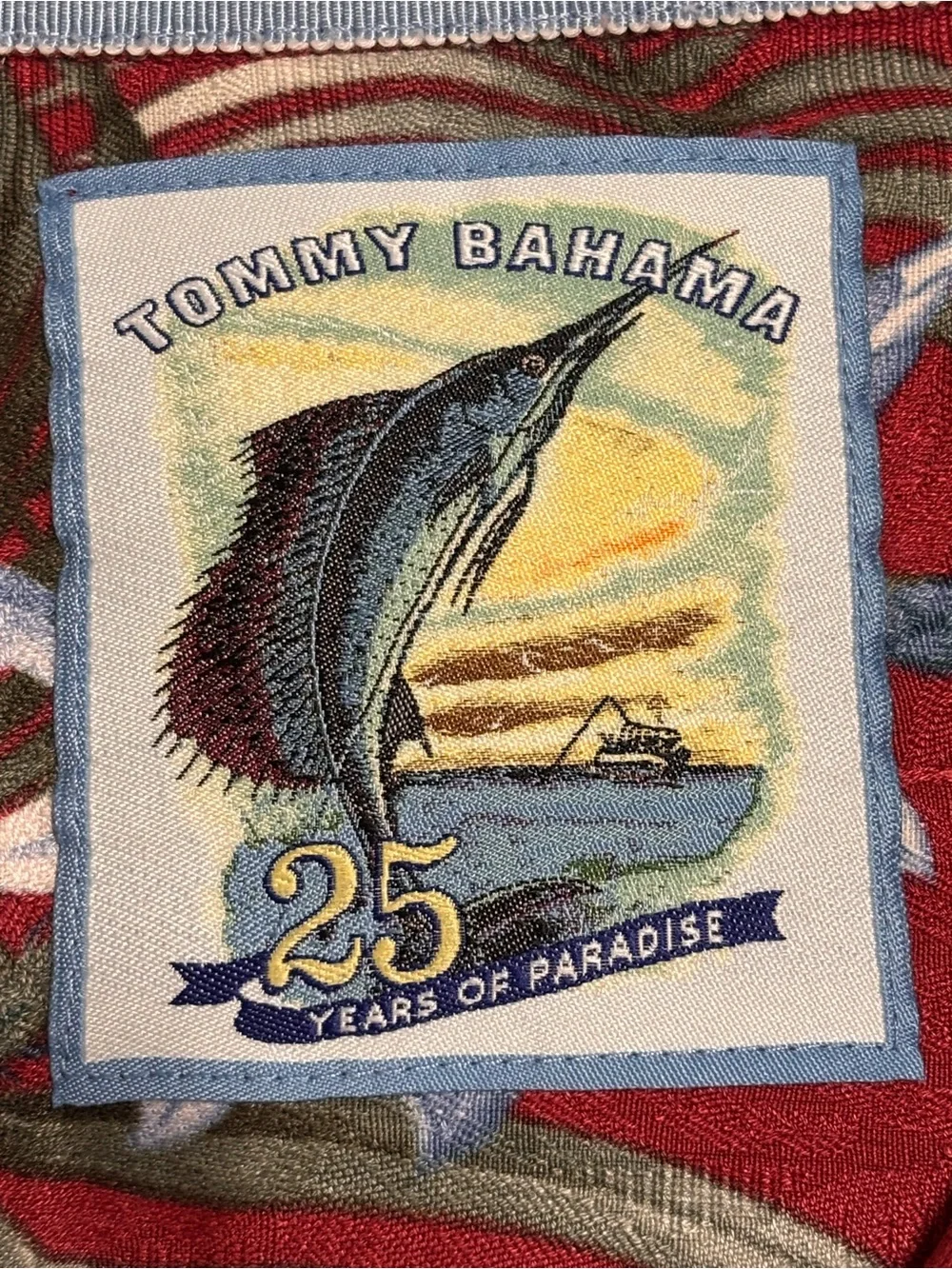 Tommy Bahama Men's L Red Hawaiian Aloha Shirt TB93 25 Years Paradise Floral silk